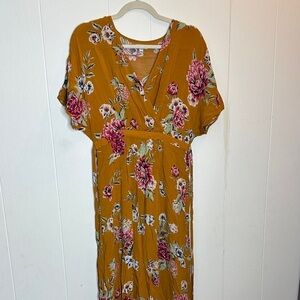 love, Fire Yellow Floral Maxi Dress